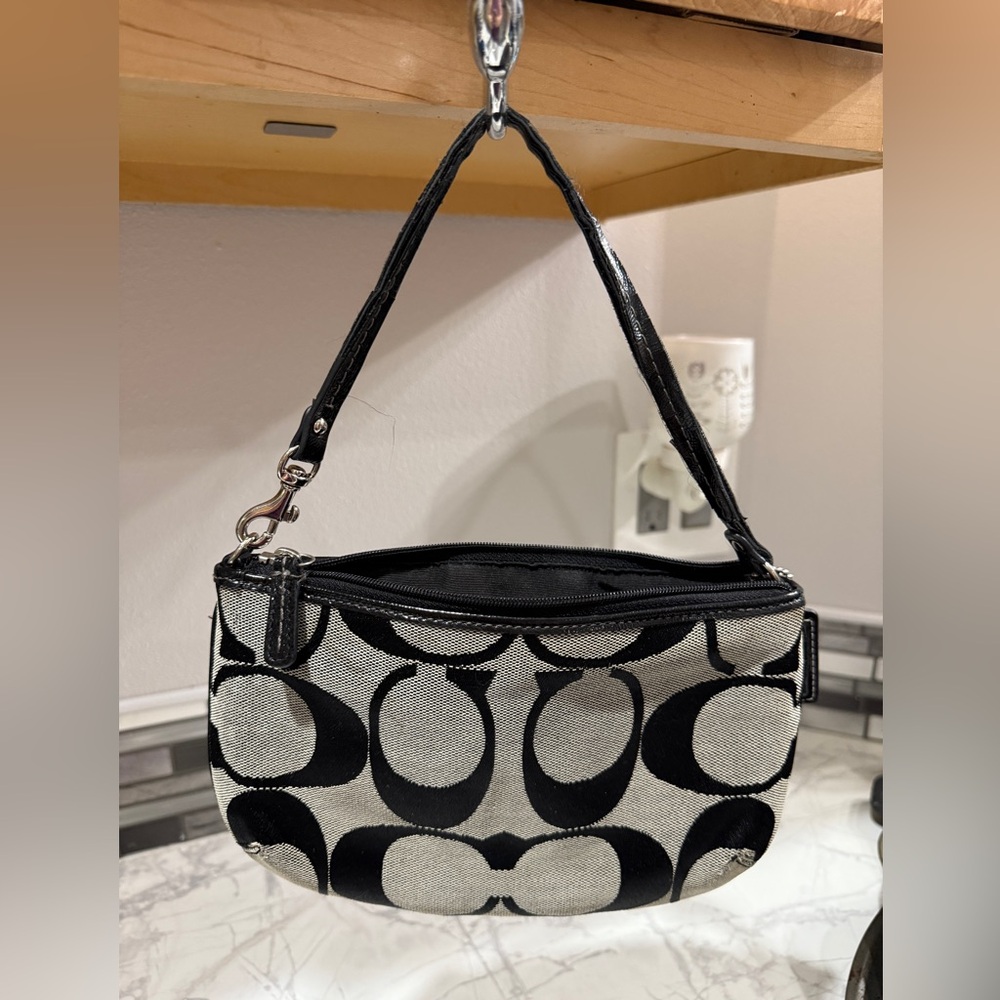 Coach Monochrome Signature Pouch with Strap Bag - Picture 2 of 4